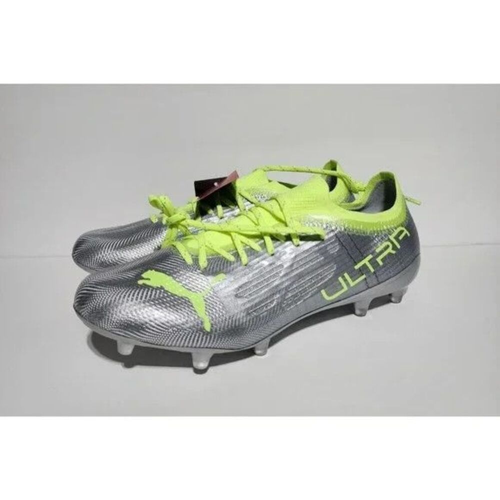 Puma ULTRA 1.4 FG/AG Silver Green Soccer Cleats shoes 106723-01 Women's 7 NEW